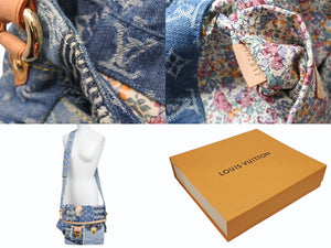 Very good condition LOUIS VUITTON Patchwork Posty Messenger Bag M95374 Monogram Denim Blue Used 4b008049