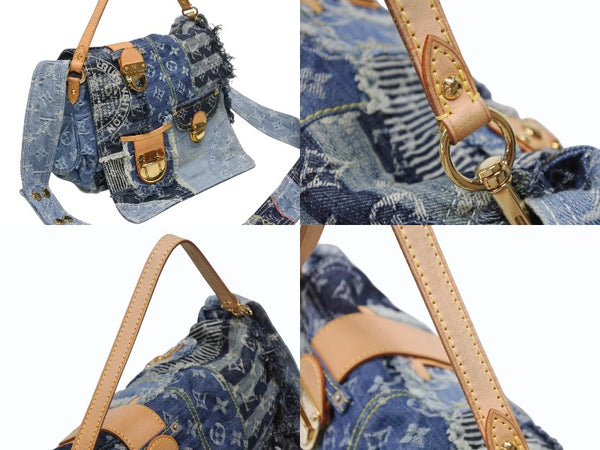 Very good condition LOUIS VUITTON Patchwork Posty Messenger Bag M95374 Monogram Denim Blue Used 4b008049