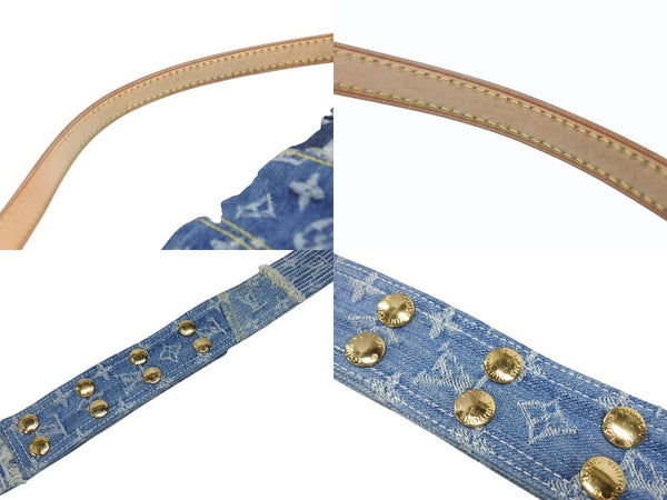 Very good condition LOUIS VUITTON Patchwork Posty Messenger Bag M95374 Monogram Denim Blue Used 4b008049