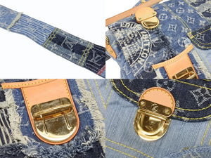 Very good condition LOUIS VUITTON Patchwork Posty Messenger Bag M95374 Monogram Denim Blue Used 4b008049