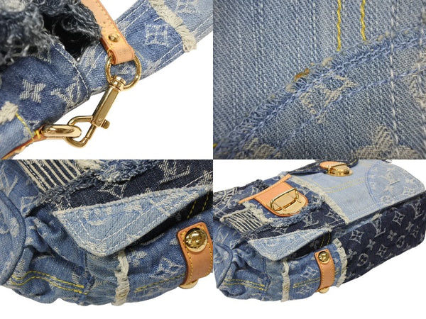 Very good condition LOUIS VUITTON Patchwork Posty Messenger Bag M95374 Monogram Denim Blue Used 4b008049