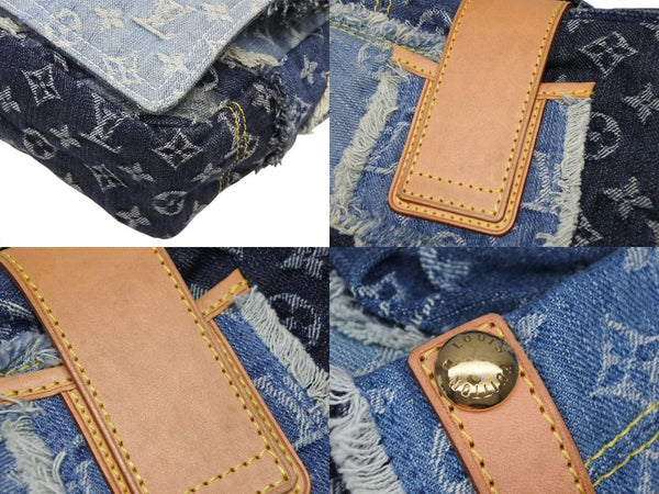 Very good condition LOUIS VUITTON Patchwork Posty Messenger Bag M95374 Monogram Denim Blue Used 4b008049