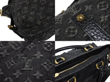 Load image into Gallery viewer, 極美品 LOUIS VUITTON ルイヴィトン LV ネオカヴィ MM ハンドバッグ M95351 モノグラム デニム ブラック 2WAY ゴールド金具 中古 4b008050