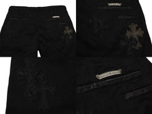 画像をギャラリービューアに読み込む, 極美品 CHROME HEARTS クロムハーツ デニム パンツ サイズ36 クロスボール セメタリー カモ柄 クロスパッチ 中古 4b008052