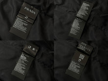 画像をギャラリービューアに読み込む, PRADA プラダ 22AW Re-Nylon PLATE LOGO BOMBER JACKET 三角プレートロゴ ナイロンボンバージャケット SGH038 R121 ブラック サイズ52 美品 中古 4b008055