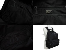 画像をギャラリービューアに読み込む, PRADA プラダ リュック バックパック 2VZ066 トライアングルロゴ ナイロン ブラック シルバー金具 良品 中古 4b008056