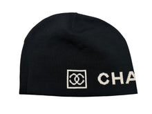 画像をギャラリービューアに読み込む, CHANEL シャネル Embroidered CC Logo Beanie ビーニー ニットキャップ ONE SIZE スポーツライン ココマーク ブラック 美品 中古 4b008061