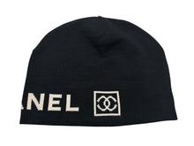 画像をギャラリービューアに読み込む, CHANEL シャネル Embroidered CC Logo Beanie ビーニー ニットキャップ ONE SIZE スポーツライン ココマーク ブラック 美品 中古 4b008061