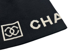 画像をギャラリービューアに読み込む, CHANEL シャネル Embroidered CC Logo Beanie ビーニー ニットキャップ ONE SIZE スポーツライン ココマーク ブラック 美品 中古 4b008061
