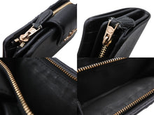 画像をギャラリービューアに読み込む, COACH コーチ シグネチャー 二つ折り財布 C0082 ブラウン ブラック PVC レザー ゴールド金具 美品 中古 4b008062