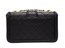 画像をギャラリービューアに読み込む, 極美品 CHANEL シャネル Sフラップ Wチェーン ショルダーバッグ A90670 23番台 ココマーク ラムスキン ブラック ゴールド金具 中古 4b008074