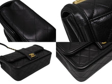 画像をギャラリービューアに読み込む, 極美品 CHANEL シャネル Sフラップ Wチェーン ショルダーバッグ A90670 23番台 ココマーク ラムスキン ブラック ゴールド金具 中古 4b008074