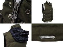 Load image into Gallery viewer, CHROME HEARTS クロムハーツ STIFF VEST スティッフ ダウンベスト サイズS クロスボールボタン ダガージップ カーキ 美品 中古 4b008084