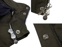 Load image into Gallery viewer, CHROME HEARTS クロムハーツ STIFF VEST スティッフ ダウンベスト サイズS クロスボールボタン ダガージップ カーキ 美品 中古 4b008084
