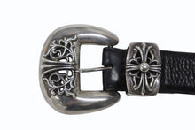 画像をギャラリービューアに読み込む, CHROME HEARTS クロムハーツ BLT CLASSIC 3PC クラシック3PC レザーベルト 全長約108cm スターリングシルバー 美品 中古 4b008085