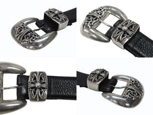 画像をギャラリービューアに読み込む, CHROME HEARTS クロムハーツ BLT CLASSIC 3PC クラシック3PC レザーベルト 全長約108cm スターリングシルバー 美品 中古 4b008085