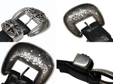 画像をギャラリービューアに読み込む, CHROME HEARTS クロムハーツ BLT CLASSIC 3PC クラシック3PC レザーベルト 全長約108cm スターリングシルバー 美品 中古 4b008085