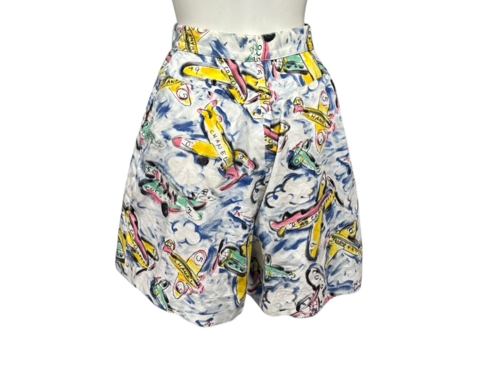 CHANEL 16SS Shorts Airline Airplane Coco Mark Multicolor External Buttons No Quality Indication Tag Good Condition Used 4b008093