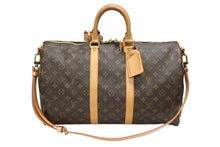 画像をギャラリービューアに読み込む, LOUIS VUITTON ルイヴィトン キーポル バンドリエール45 ボストンバッグ M41418 モノグラム ブラウン ゴールド金具 美品 中古 4b008106