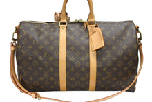 画像をギャラリービューアに読み込む, LOUIS VUITTON ルイヴィトン キーポル バンドリエール45 ボストンバッグ M41418 モノグラム ブラウン ゴールド金具 美品 中古 4b008106