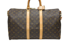 画像をギャラリービューアに読み込む, LOUIS VUITTON ルイヴィトン キーポル バンドリエール45 ボストンバッグ M41418 モノグラム ブラウン ゴールド金具 美品 中古 4b008106