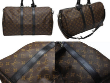 画像をギャラリービューアに読み込む, LOUIS VUITTON ルイヴィトン キーポル バンドリエール45 ボストンバッグ M56711 モノグラムマカサーブラウン 美品 中古 4b008107