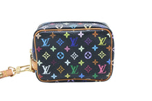 画像をギャラリービューアに読み込む, 極美品 LOUIS VUITTON ルイヴィトン ポーチ トゥルース ワピティ ポーチ M58034 モノグラム マルチカラー ブラック 村上隆 中古 4b008113