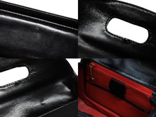 画像をギャラリービューアに読み込む, GUCCI グッチ ハンドバッグ ブラック ミニサイズ レザー バンブー ポシェット 00020460100 ゴールド金具 美品 中古 4b008115