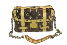 画像をギャラリービューアに読み込む, LOUIS VUITTON ルイヴィトン モノグラム トロンプイユ トロカデロ ショルダーバッグ ブラウン イエロー ベルベット 美品 中古 4b008117