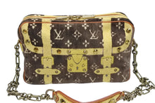 画像をギャラリービューアに読み込む, LOUIS VUITTON ルイヴィトン モノグラム トロンプイユ トロカデロ ショルダーバッグ ブラウン イエロー ベルベット 美品 中古 4b008117