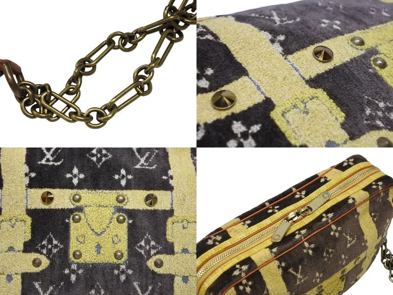LOUIS VUITTON Monogram Trompoille Trocadero Shoulder Bag Brown Yellow Velvet Good Condition Used 4b008117
