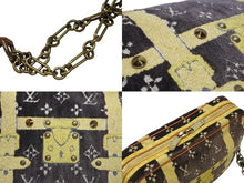 画像をギャラリービューアに読み込む, LOUIS VUITTON ルイヴィトン モノグラム トロンプイユ トロカデロ ショルダーバッグ ブラウン イエロー ベルベット 美品 中古 4b008117