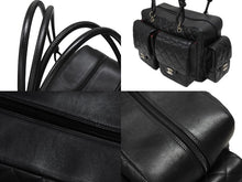 画像をギャラリービューアに読み込む, 極美品 CHANEL シャネル カンボンライン マルチポケット カンボンライン ボストンバッグ 9番台 カーフレザー ブラック ピンク 中古 4b008119