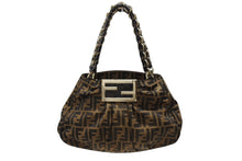画像をギャラリービューアに読み込む, 極美品 FENDI フェンディ ハンドバッグ 8BR615 ズッカ柄 キャンバス レザー ブラウン ブラック イタリア製 ゴールド金具 中古 4b008121