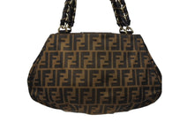 画像をギャラリービューアに読み込む, 極美品 FENDI フェンディ ハンドバッグ 8BR615 ズッカ柄 キャンバス レザー ブラウン ブラック イタリア製 ゴールド金具 中古 4b008121