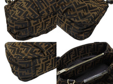 画像をギャラリービューアに読み込む, 極美品 FENDI フェンディ ハンドバッグ 8BR615 ズッカ柄 キャンバス レザー ブラウン ブラック イタリア製 ゴールド金具 中古 4b008121