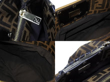 画像をギャラリービューアに読み込む, 極美品 FENDI フェンディ ハンドバッグ 8BR615 ズッカ柄 キャンバス レザー ブラウン ブラック イタリア製 ゴールド金具 中古 4b008121