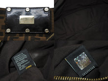 画像をギャラリービューアに読み込む, 極美品 FENDI フェンディ ハンドバッグ 8BR615 ズッカ柄 キャンバス レザー ブラウン ブラック イタリア製 ゴールド金具 中古 4b008121