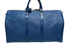 画像をギャラリービューアに読み込む, LOUIS VUITTON ルイヴィトン ボストンバッグ エピ M42965 キーポル50 keepall ブルー レザー PVC 美品 中古 4b008122
