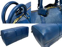 画像をギャラリービューアに読み込む, LOUIS VUITTON ルイヴィトン ボストンバッグ エピ M42965 キーポル50 keepall ブルー レザー PVC 美品 中古 4b008122