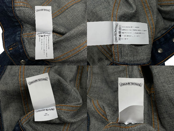 極美品 CHROME HEARTS クロムハーツ × LEVI'S リーバイス デニムジャケット フローラル クロスパッチ デニムジャケット サイズ10Y 中古 4b008137