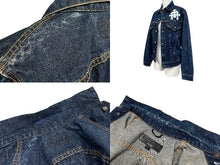 画像をギャラリービューアに読み込む, 極美品 CHROME HEARTS クロムハーツ × LEVI'S リーバイス デニムジャケット フローラル クロスパッチ デニムジャケット サイズ10Y 中古 4b008137