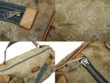 Load image into Gallery viewer, LOUIS VUITTON ルイヴィトン リス ボストンバッグ M95771 カーキ 村上隆 モノグラモフラージュ デニム 08AW 良品 中古 4b005762