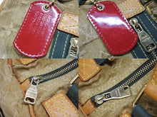 Load image into Gallery viewer, LOUIS VUITTON ルイヴィトン リス ボストンバッグ M95771 カーキ 村上隆 モノグラモフラージュ デニム 08AW 良品 中古 4b005762