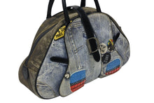 画像をギャラリービューアに読み込む, CHRISTIAN DIOR クリスチャンディオール ダブルサドル ボストンバッグ Y2K デニム ブラック ブルー マルチカラー 美品 中古 4b008140