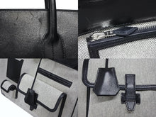 画像をギャラリービューアに読み込む, HERMES エルメス オータクロア40 カーゴ ハンドバッグ トワルアッシュ ヴォーエバーカーフ エクリュ ブラック Z刻印 2021年 SV金具 美品 中古 4b008142