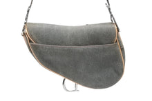 Load image into Gallery viewer, Christian Dior クリスチャンディオール デニム サドルバッグ ワンショルダーバッグ レザー グレー ピンク ジョンガリアーノ期 中古 美品 4b008149