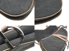 Load image into Gallery viewer, Christian Dior クリスチャンディオール デニム サドルバッグ ワンショルダーバッグ レザー グレー ピンク ジョンガリアーノ期 中古 美品 4b008149