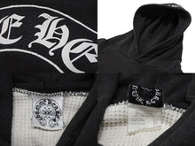 画像をギャラリービューアに読み込む, CHROME HEARTS クロムハーツ OLD Horseshoe Hoodie オールドモデル ホースシュー 袖プリント プルオーバーパーカーサイズM ブラック 美品 中古 4b008152