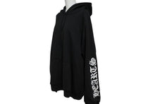Load image into Gallery viewer, 極美品 CHROME HEARTS クロムハーツ OLD Horseshoe Hoodie オールドモデル ホースシュー 袖プリント パーカーサイズM ブラック 中古 4b008153